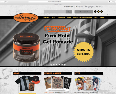 Murrays Pomade website homepage